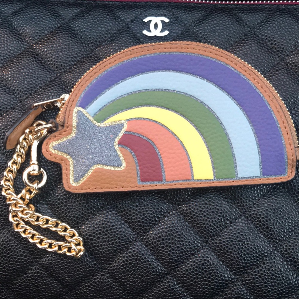 🌈 Coach  NASA Star Glitter Rainbow Coin PurseNWOT